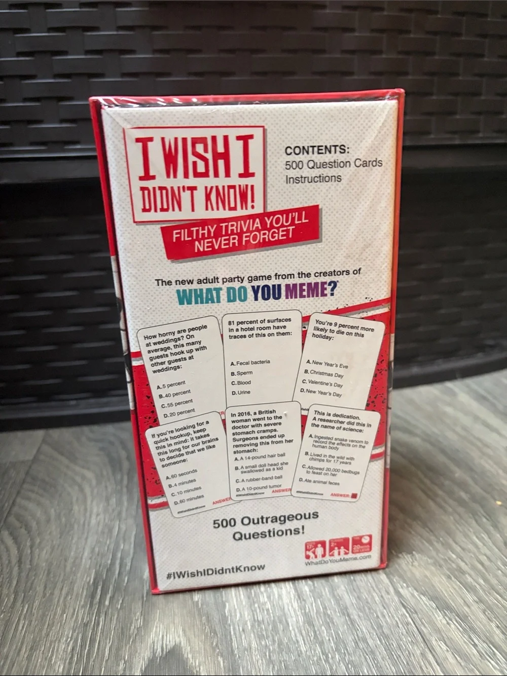 I Wish I Didn’t Know! Party Card Game - Red